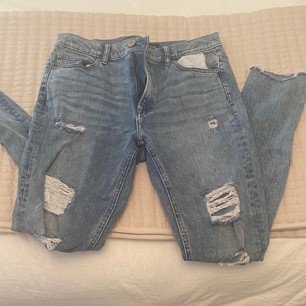 Express Light Blue Distressed Jeans